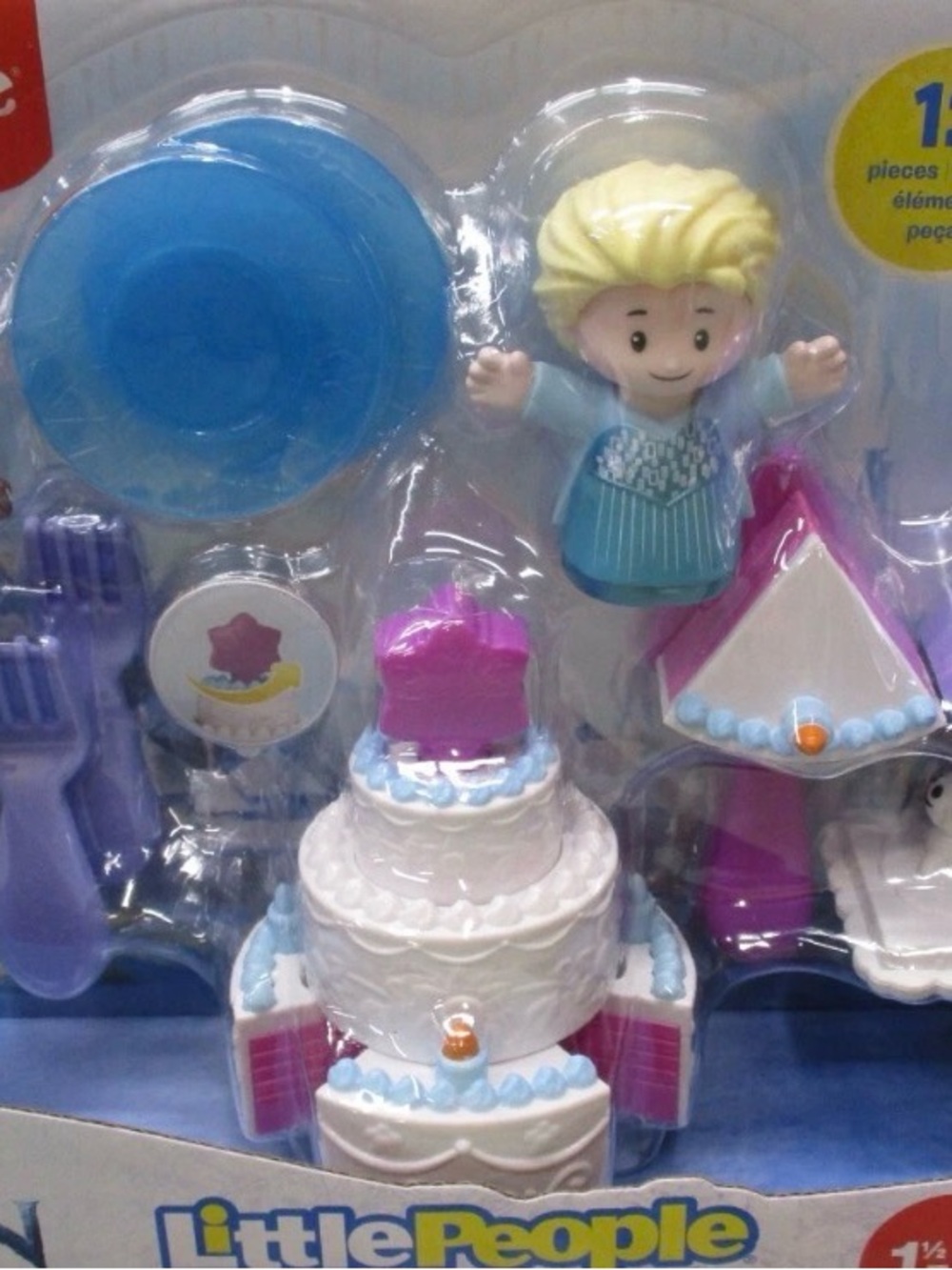 Little People Party Playset with Blonde Figure - White, Blue, Pink frozen charac